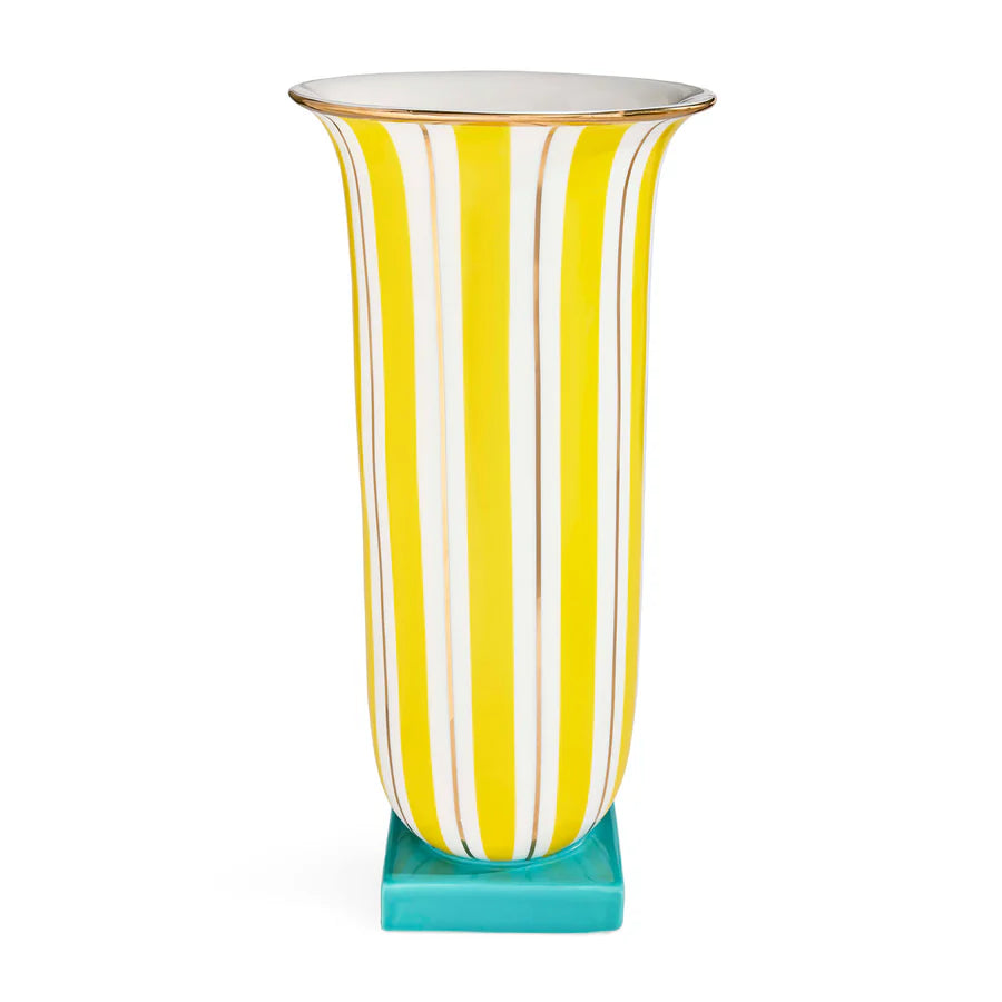 Portofino flared tall  vase - yellow / green