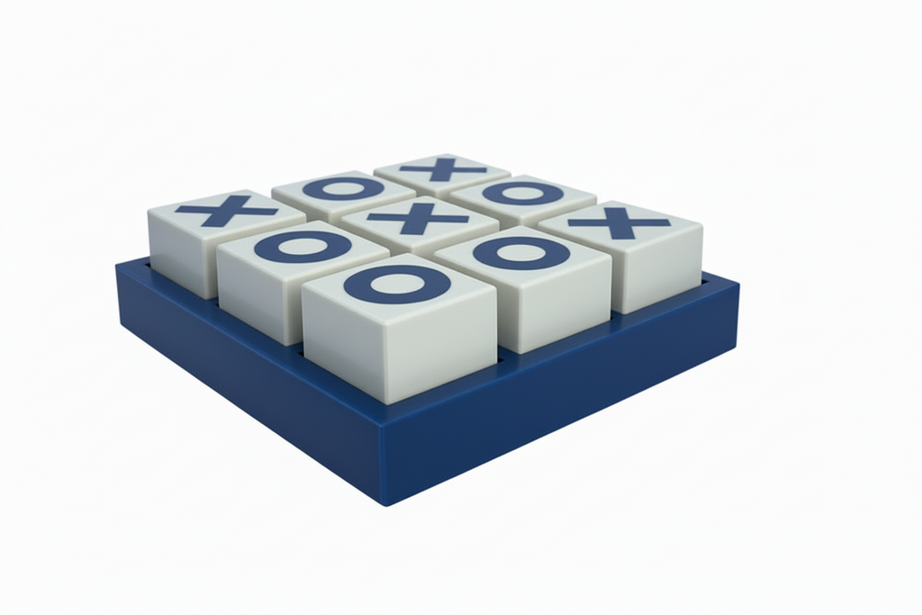 Juego tres en raya azul