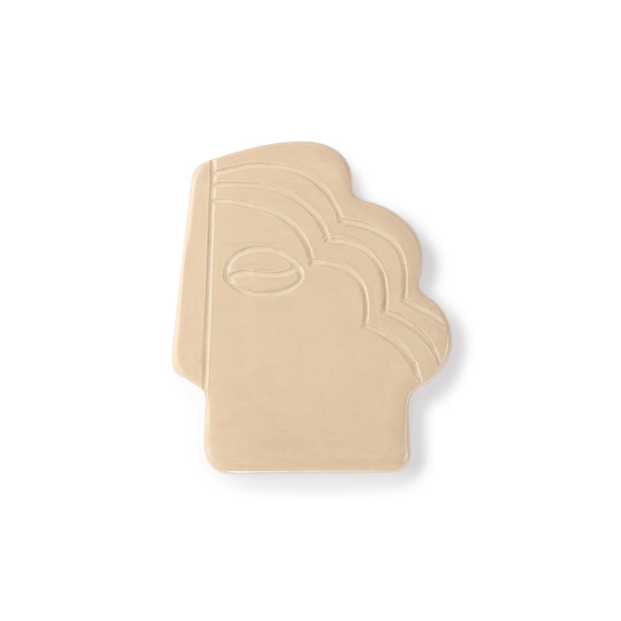 Face wall ornament S shiny taupe