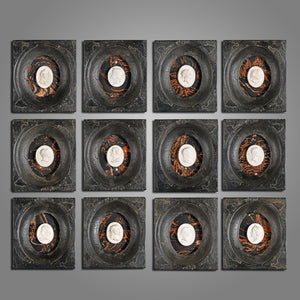 Set de 12 camafeos enmarcados