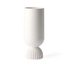 Florero cerámica blanca