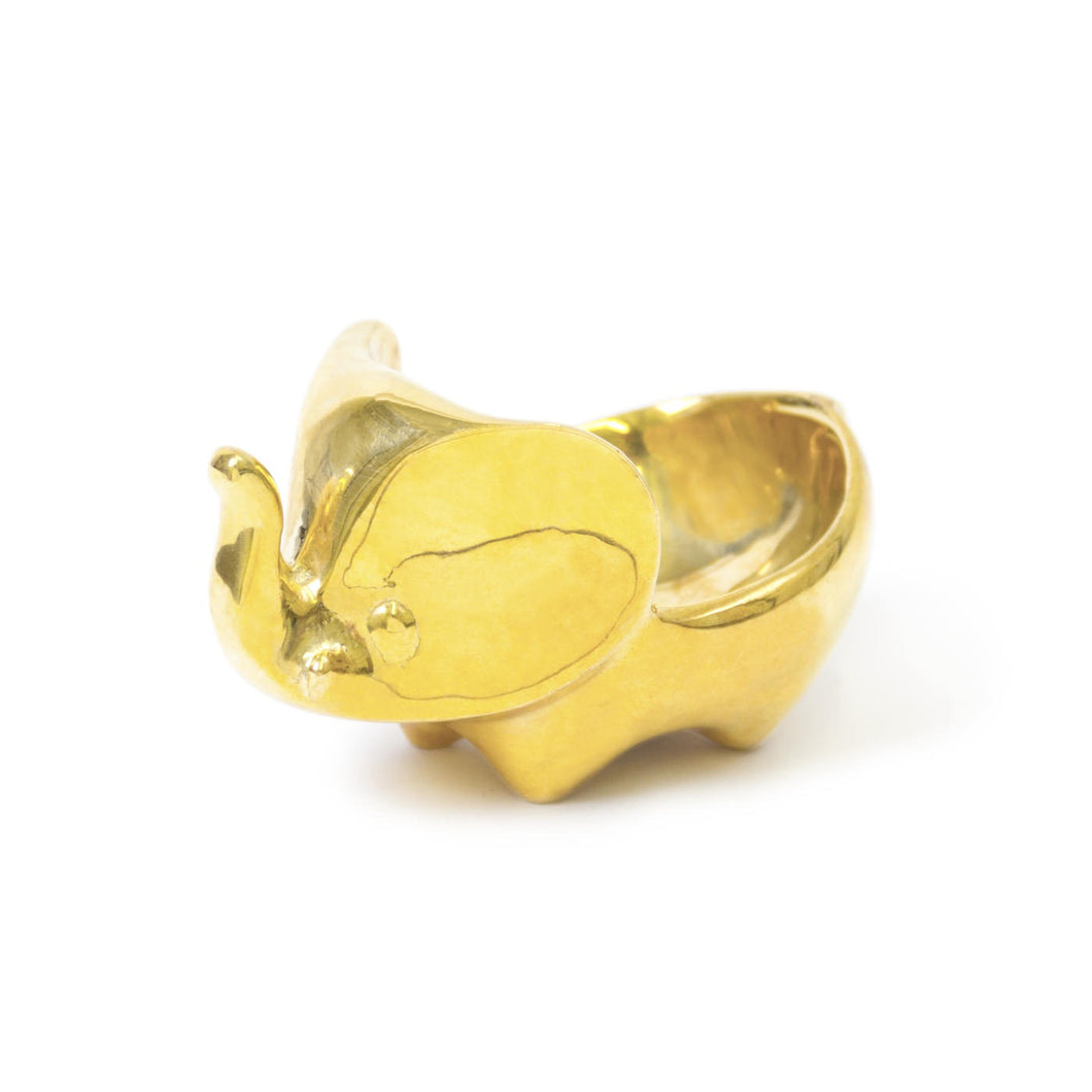 Brass Elephant Ring Bowl