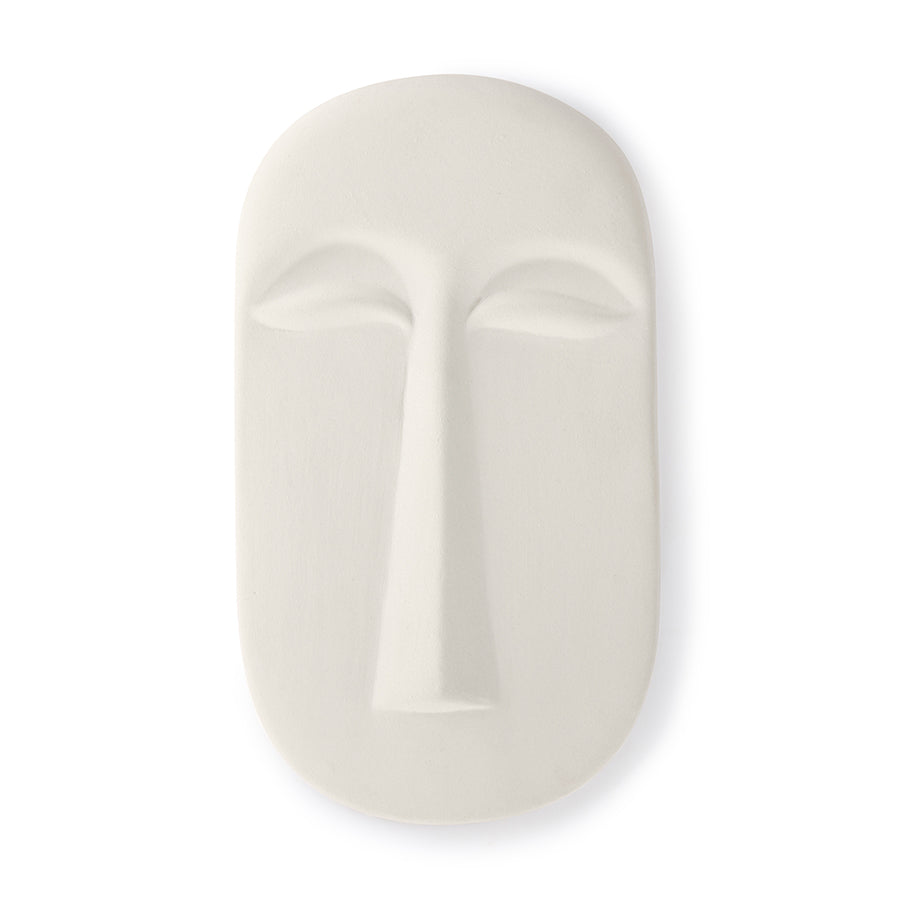 Mask wall ornament L Matt white